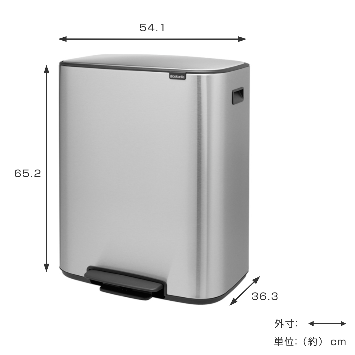 brabantia（ブラバンシア） ゴミ箱 2X30L Bo Pedal Bin ステンレス