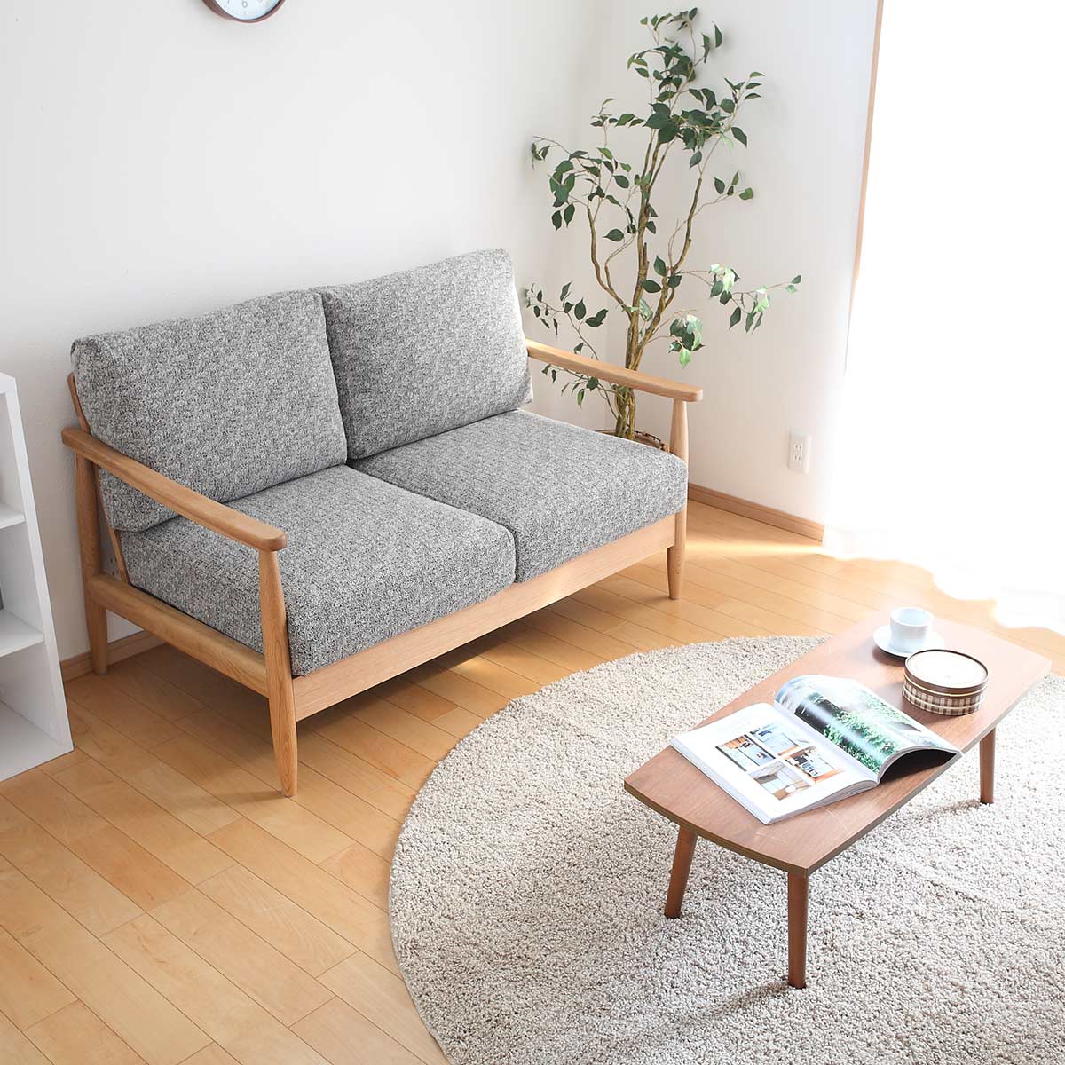 ソファー2人掛け　ナチュラル　カバー取外せます ソファーカバー かけるだけ のびる ソファカバー2人掛け NSFC-20