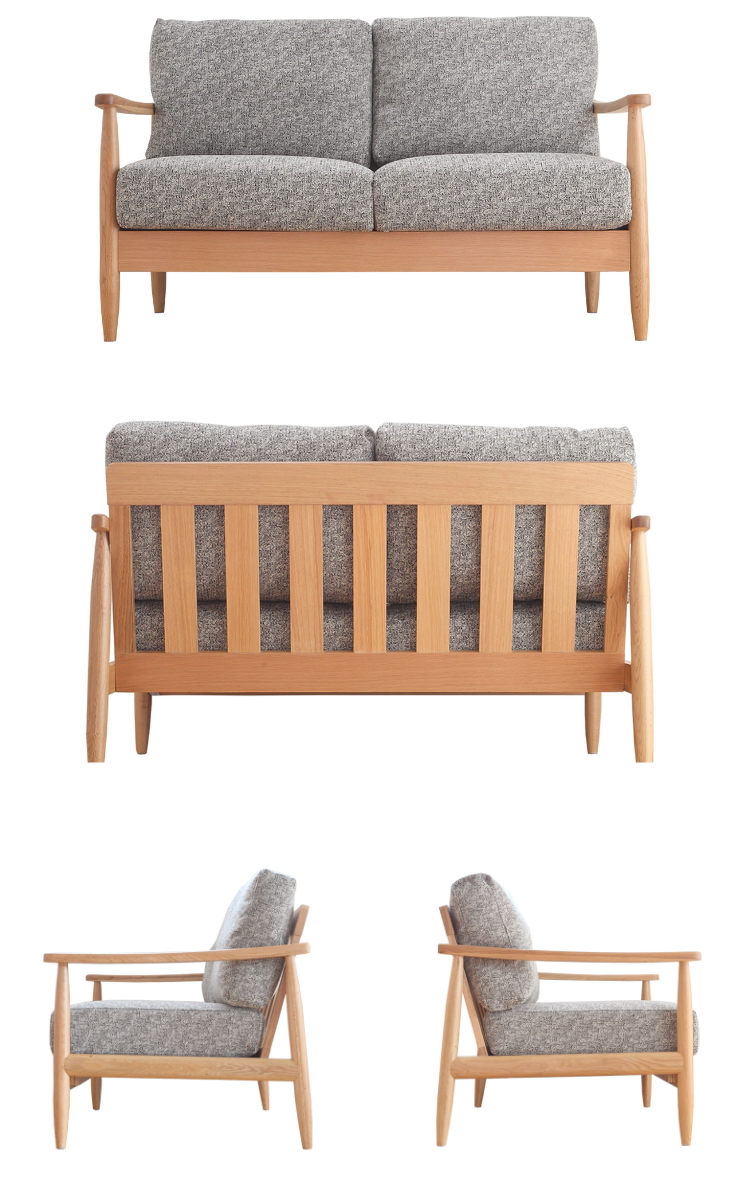 ソファ 二人掛け 幅136cm 木製 洗えるカバー ファブリック （ 開梱設置