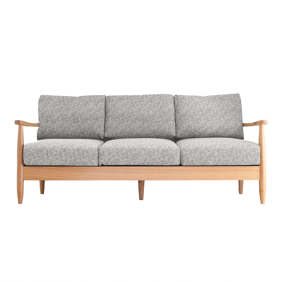 ソファ 三人掛け 幅181cm 木製 洗えるカバー ファブリック （ 開梱設置