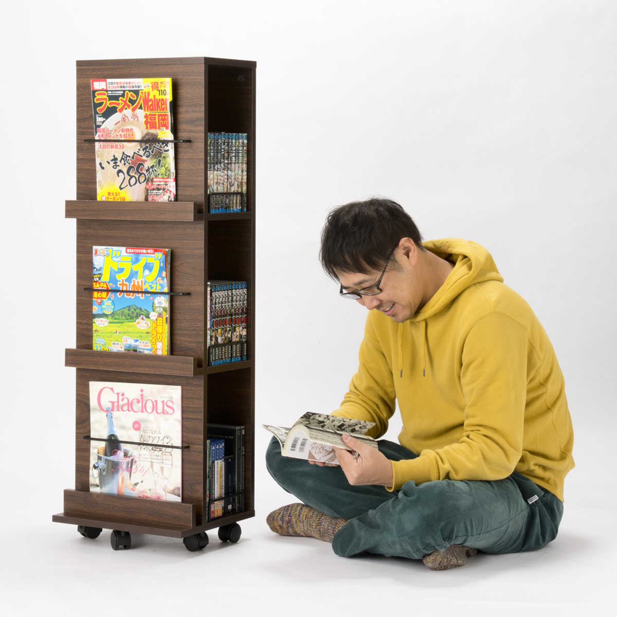 コレクションラック 幅35cm 3段 スリム収納 キャスター付 （期間限定