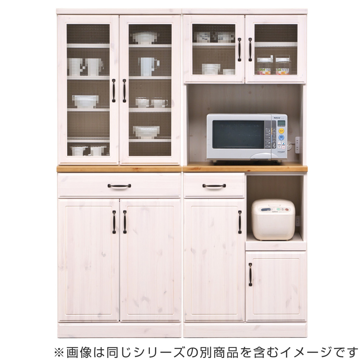 食器棚 キッチンキャビネット カントリー調 幅70cm （ 開梱設置