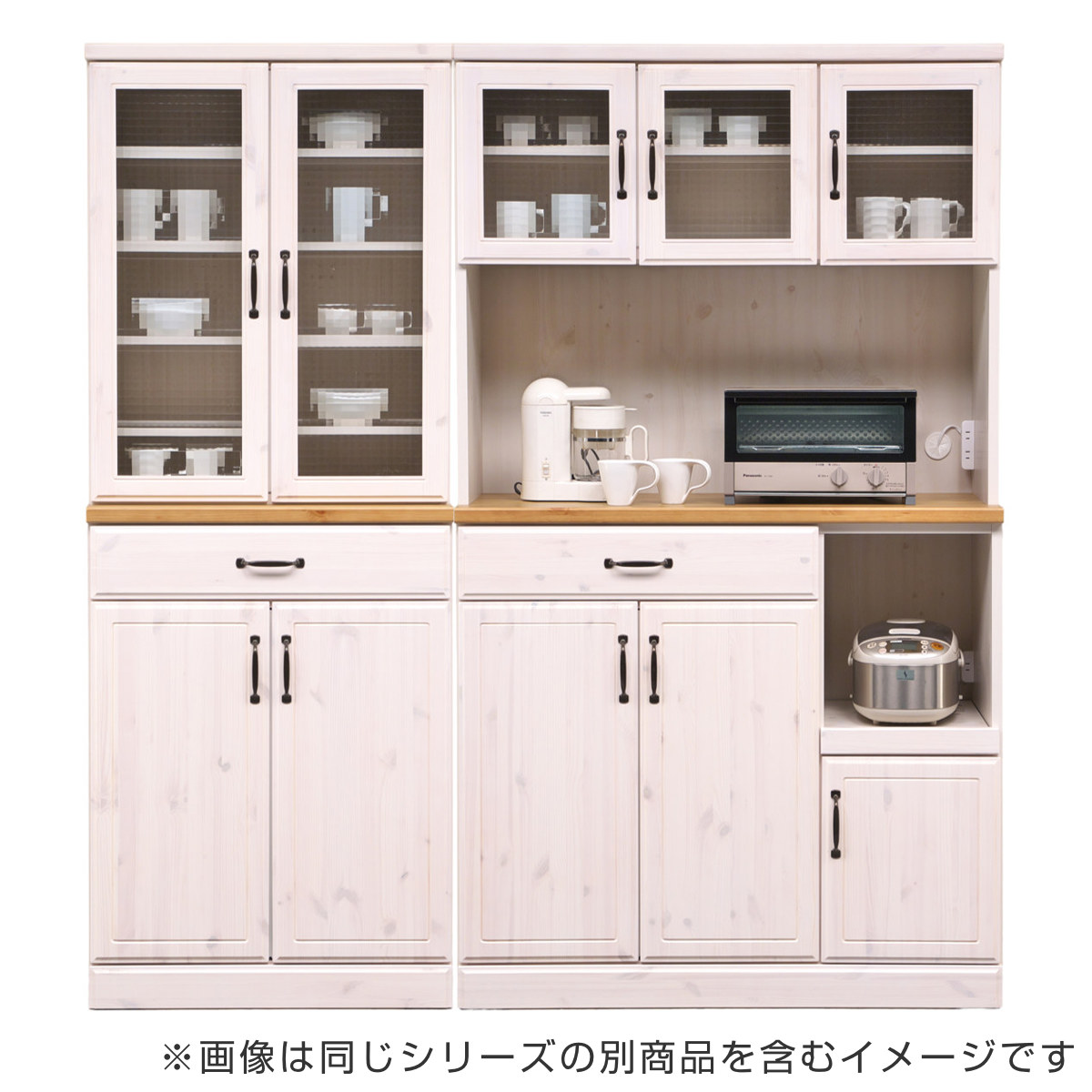 【完成品】カントリーキッチンキャビネット / 追加キャビネット付き 食器棚 キッチンキャビネット カントリー調 幅70cm （ 開梱設置