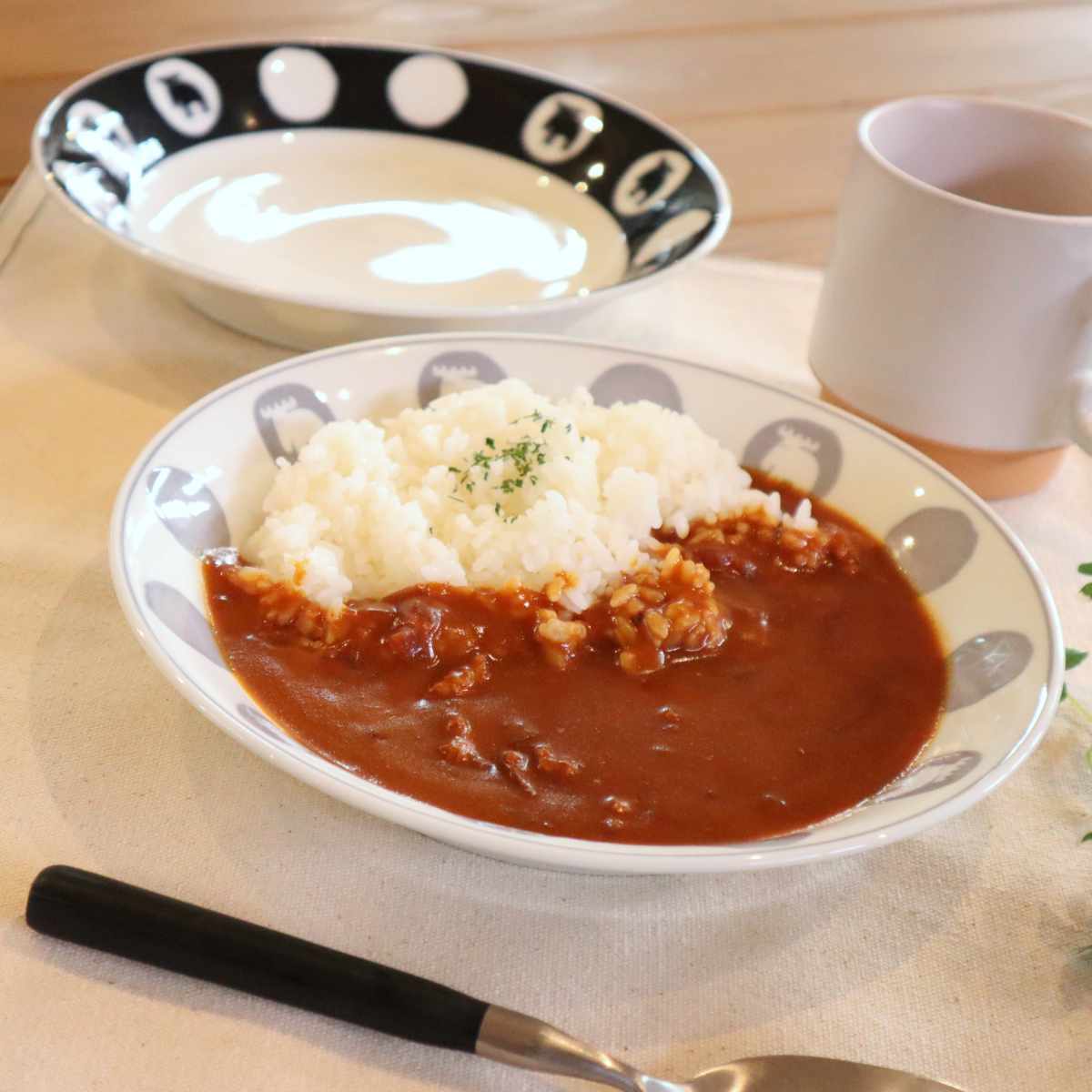 カレー皿 21.5cm ペアセット moz 美濃焼 陶器 （ 食洗機対応 電子