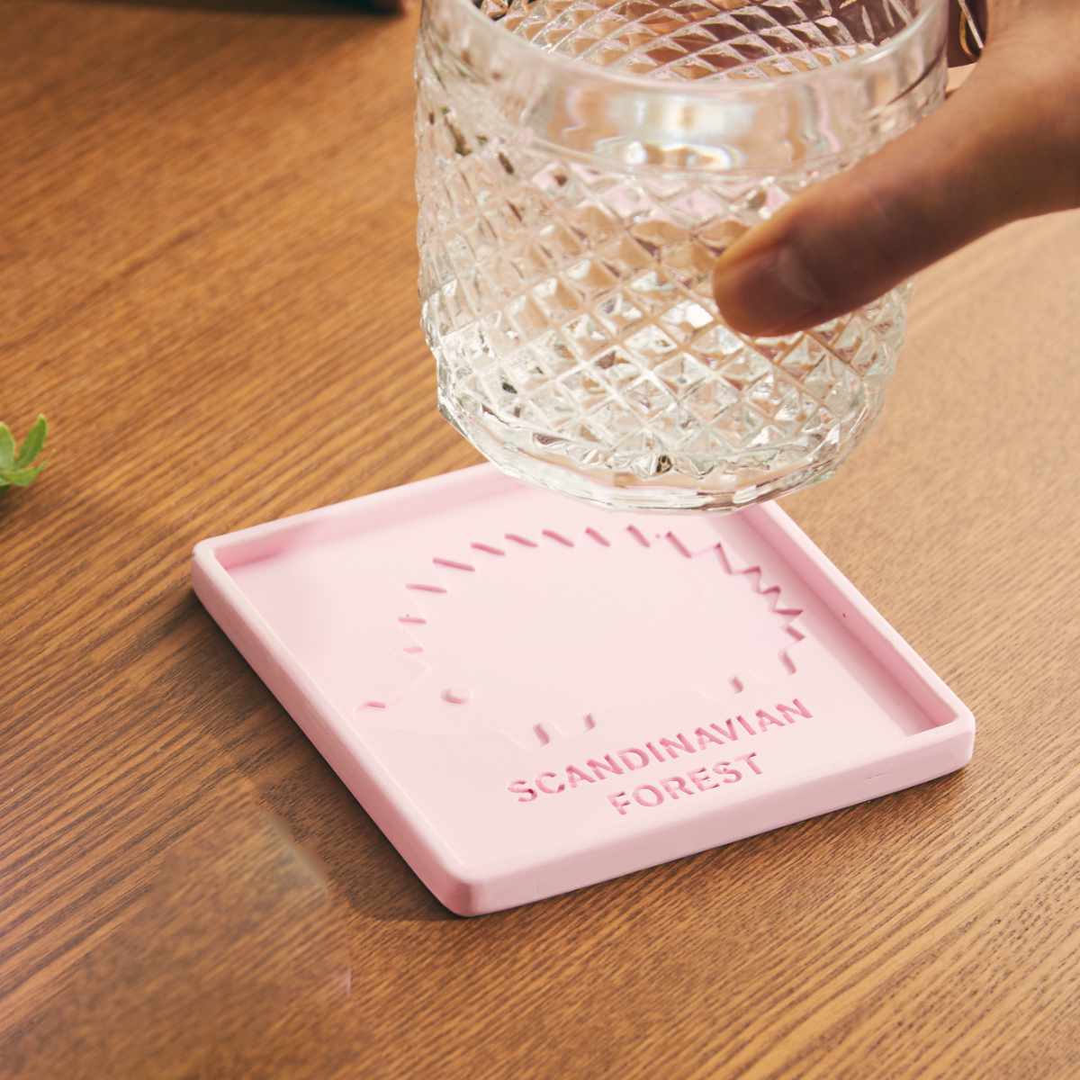 コースター 10cm スクエア SCANDINAVIAN FOREST 珪藻土 （ 珪藻土