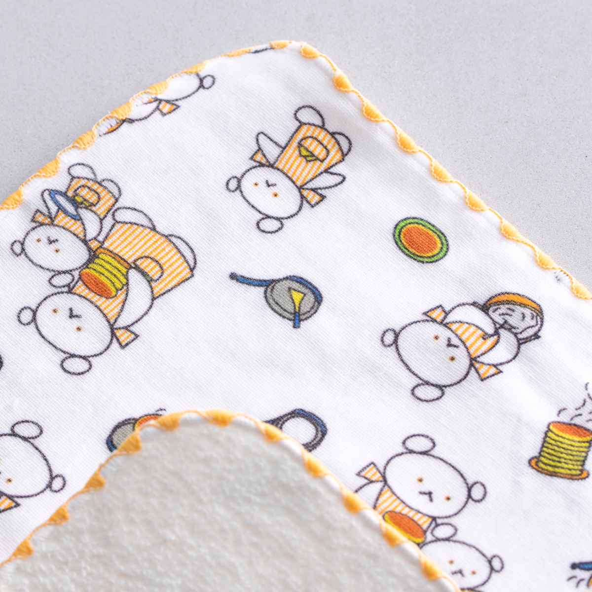 少年漫画キャラクター ハンカチ 約20cm ミニタオル ガーゼハンカチ こぐまちゃん ホワイト イエロー 15