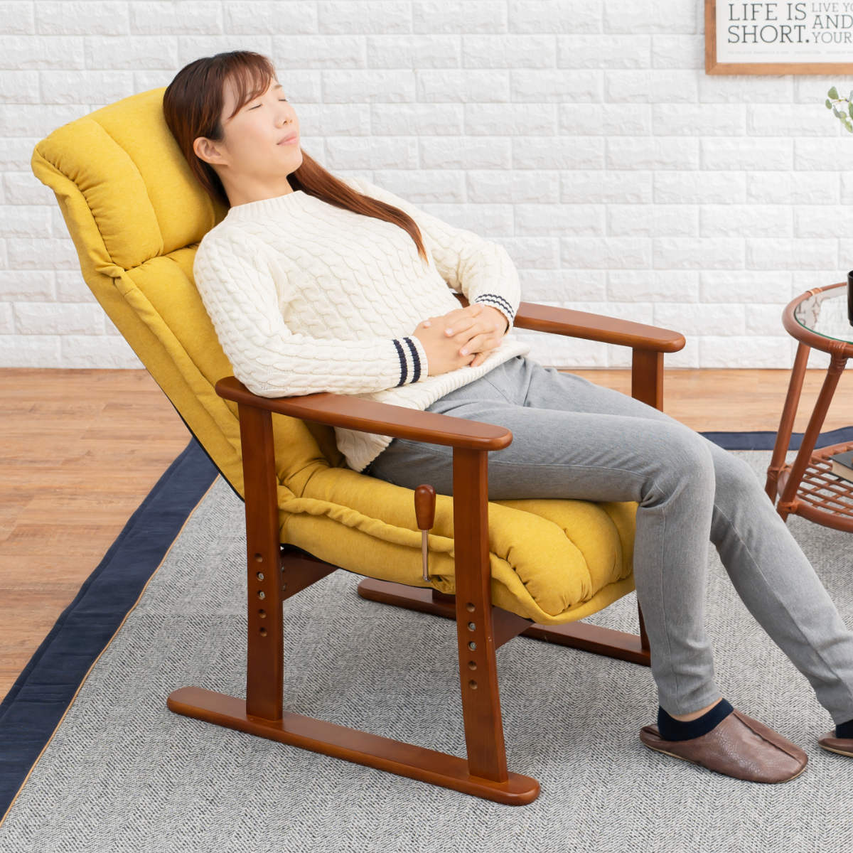 HAGiHARA（萩原） 高座椅子 高齢者 リクライニング 肘掛 疲れにくい 座