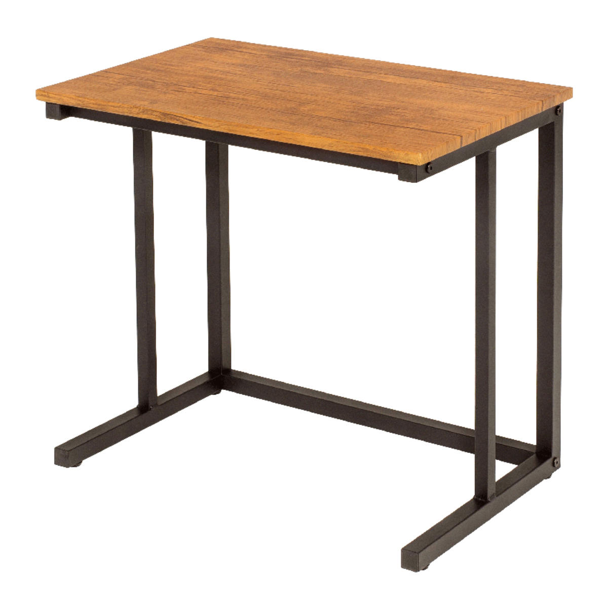 HAGiHARA（萩原） サイドテーブル 幅広 幅60cm 木目調 コの字