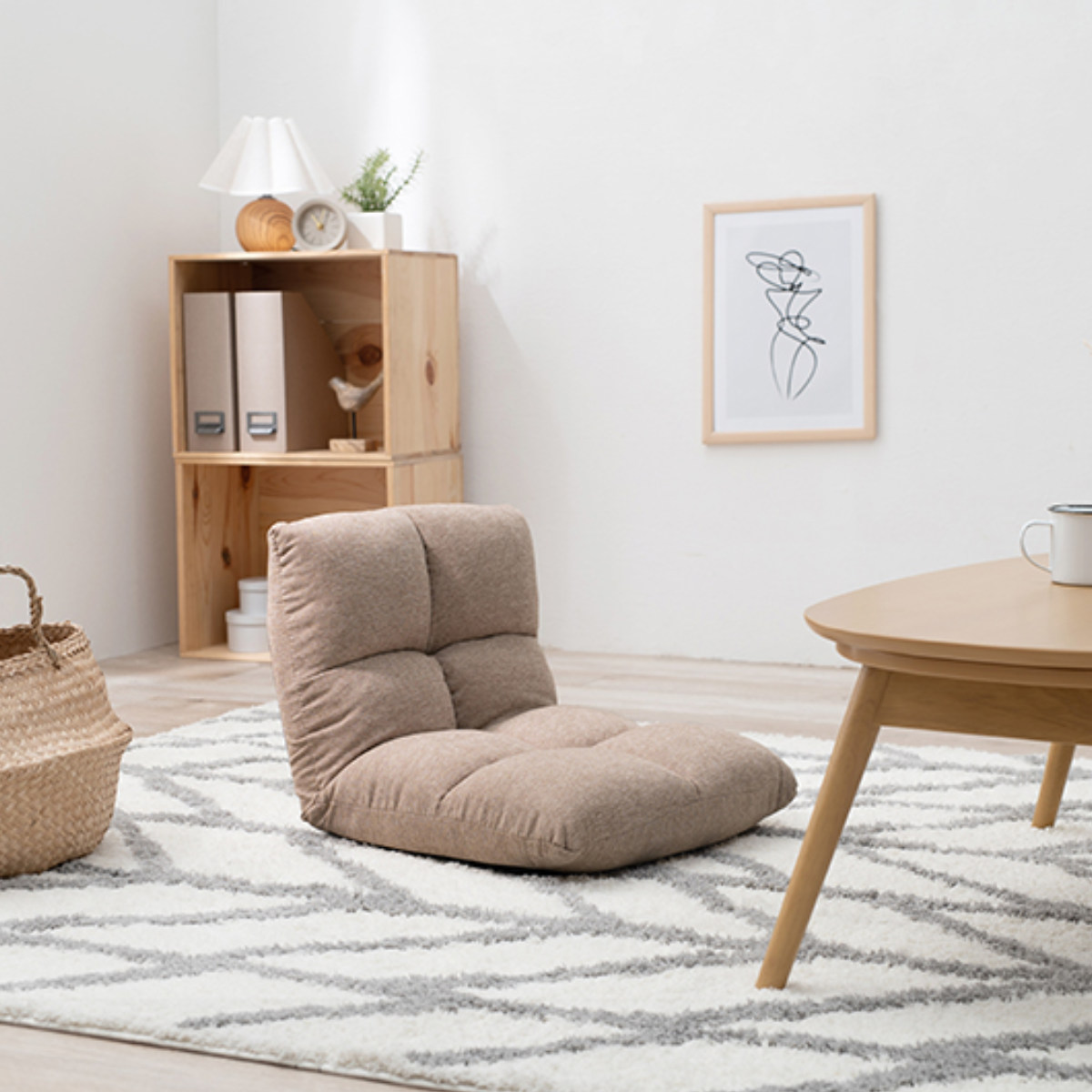 HAGiHARA（萩原） 座椅子 幅43cm リクライニング 14段階 （ コンパクト