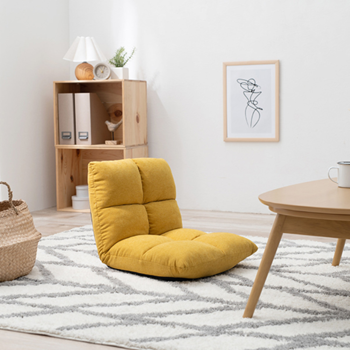 HAGiHARA（萩原） 座椅子 幅43cm リクライニング 14段階 （ コンパクト