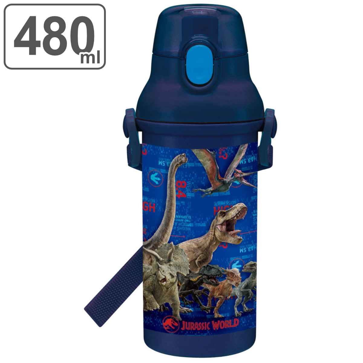スケーター 水筒 キッズ 480ml 抗菌 直飲み プラスチック ジュラシック