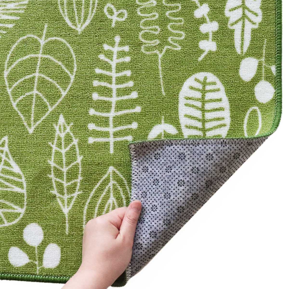オカトー キッチンマット 45×240cm リーフ柄 ネコ柄 （ ミーサ 45cm