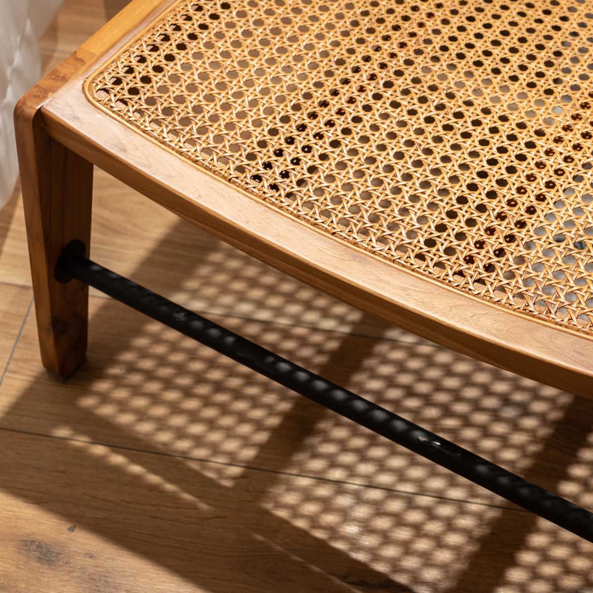 東谷 ローチェア 天然木フレーム ラタン編み面材 座面高30cm （ 座椅子