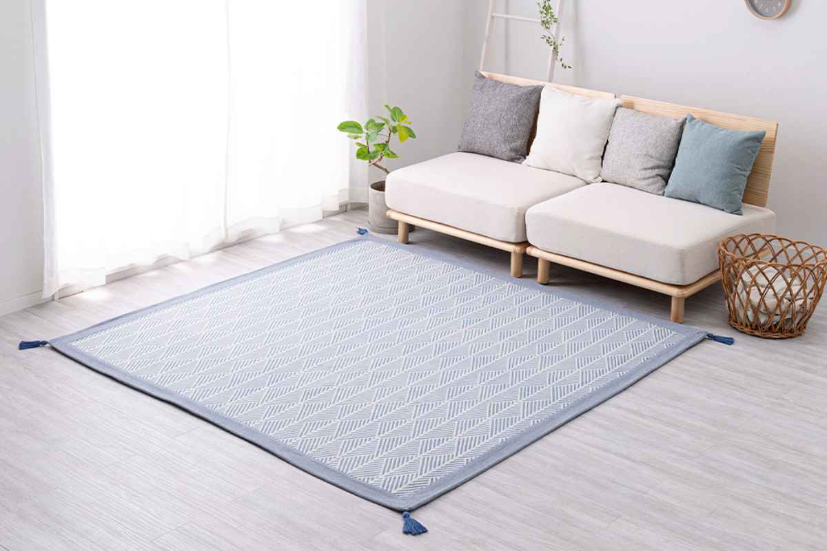 HAGiHARA（萩原） ラグ 洗える インド綿ラグ クラック すべり止め付き