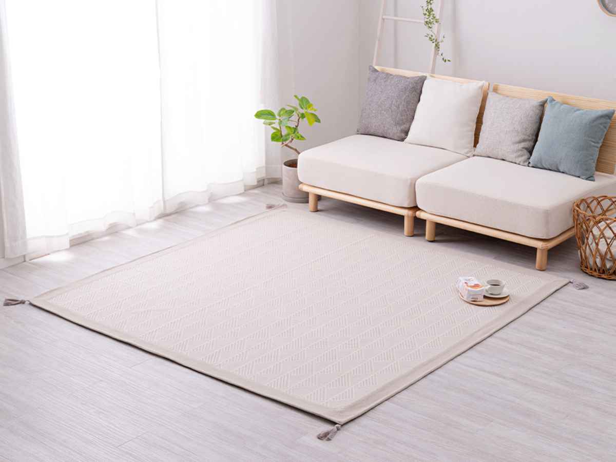HAGiHARA（萩原） ラグ 洗える インド綿ラグ クラック すべり止め付き