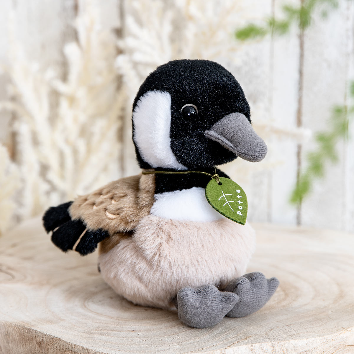 ぬいぐるみ potte シジュウカラガン （ ヌイグルミ 鳥 動物 雑貨 インテリア アニマル グッズ ベビー 赤ちゃん プレゼント ギフト かわいい ）