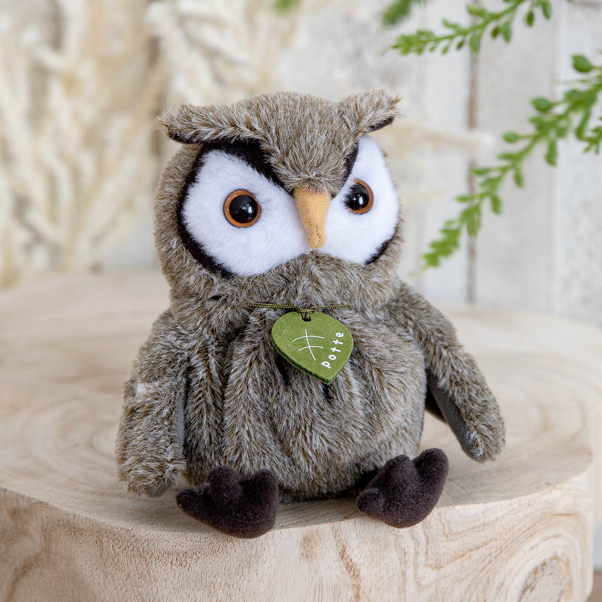 ぬいぐるみ potte コノハズク （ ヌイグルミ ふくろう 動物 雑貨 インテリア アニマル グッズ ベビー 赤ちゃん プレゼント ギフト かわいい ）