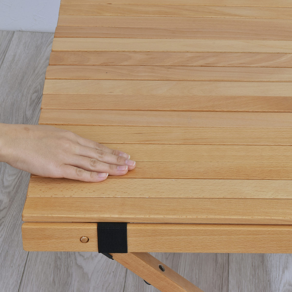 キャンプテーブル 折りたたみ 木製 幅120×奥行60×高さ45cm