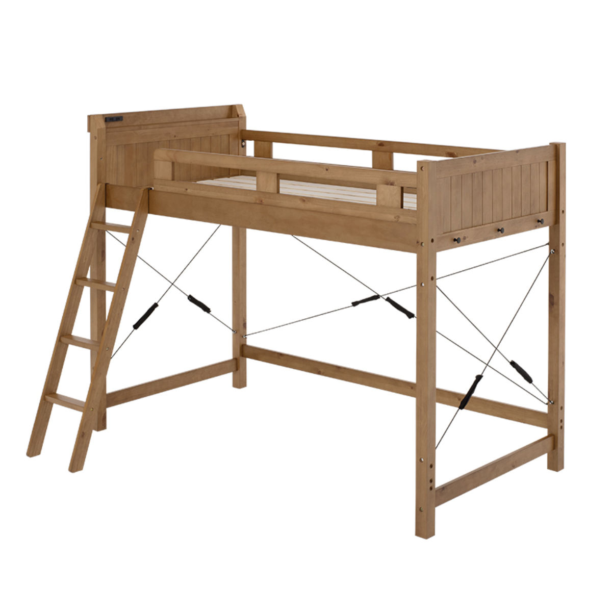 HAGiHARA（萩原） ロフトベッド ベッド下113cm 木製 2口コンセント