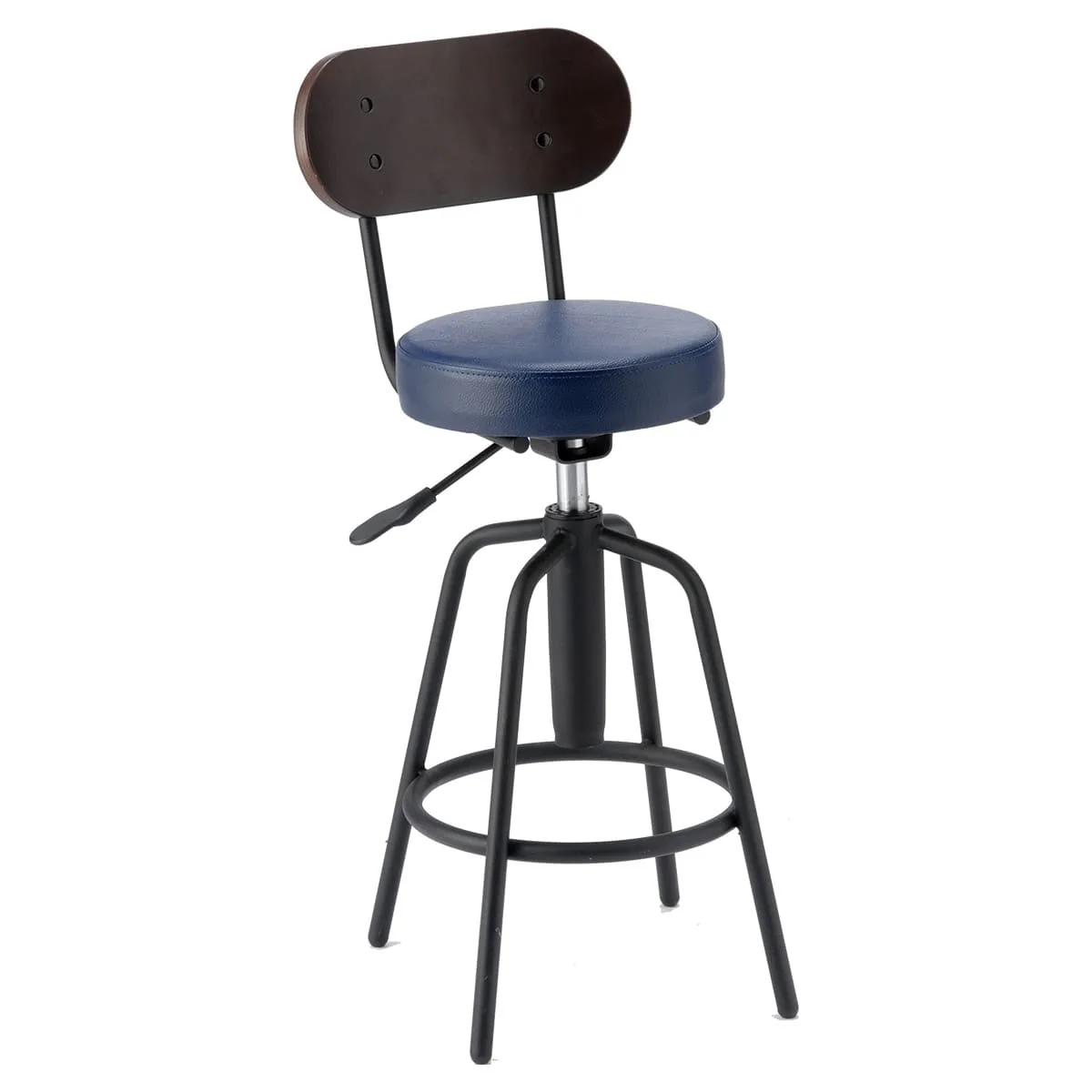 カウンターチェア 2脚セット 回転 高さ調整 背付き クッション （ バー