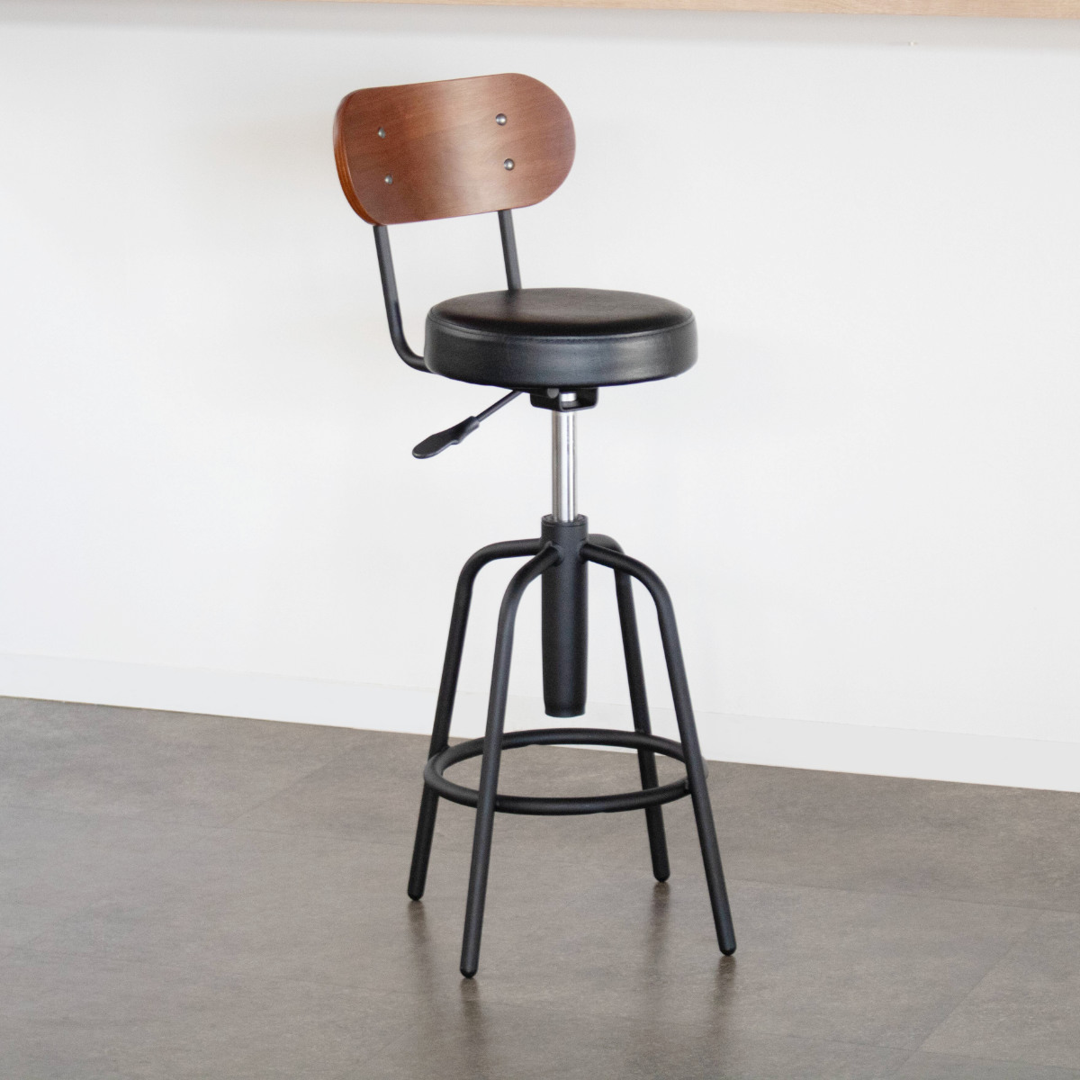 カウンターチェア　2脚　セット　ハイチェア　調整可能　ブラウン　回転 カウンターチェア 2脚セット 回転 高さ調整 背付き クッション （ バー
