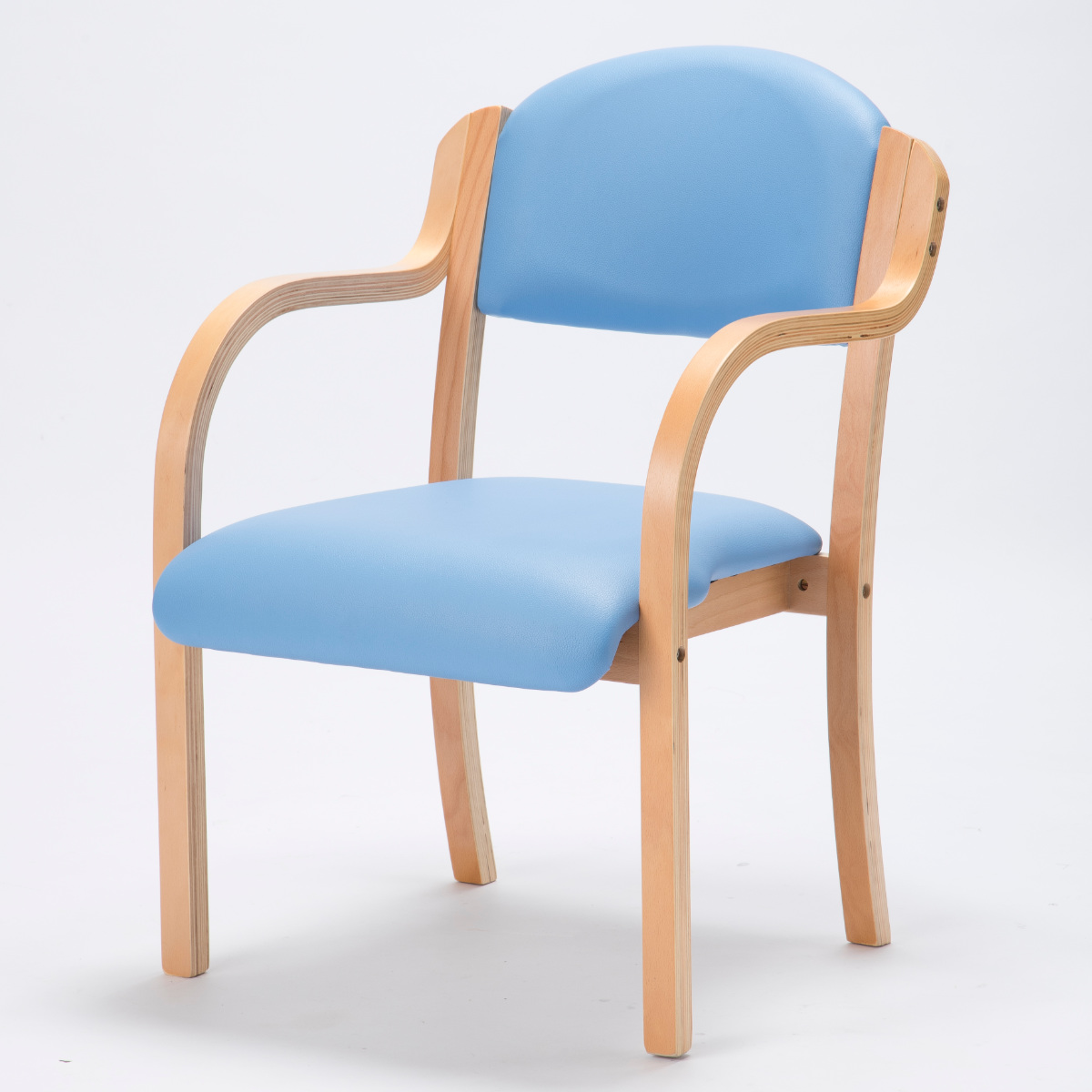多目的チェア 同色2脚セット 座面高43cm 肘掛け 木製 完成品 （ 法人
