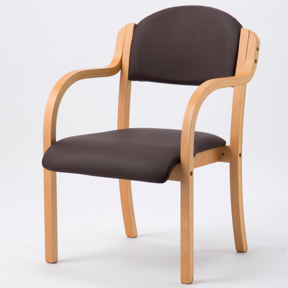 多目的チェア 同色2脚セット 座面高43cm 肘掛け 木製 完成品 （ 法人