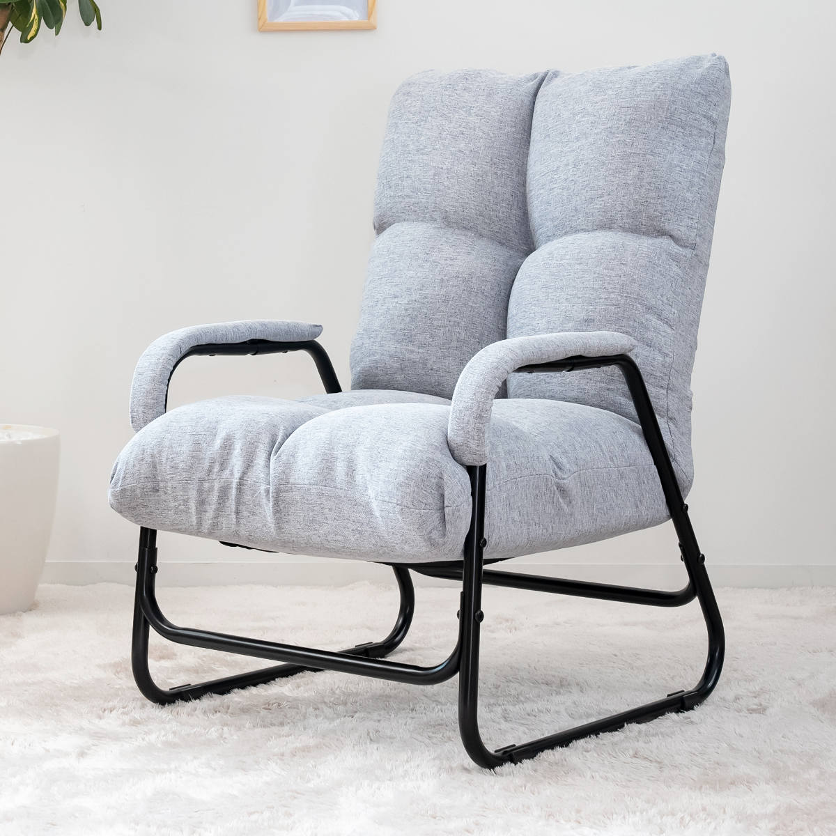 高座椅子 座面高38cm 5段階リクライニング 肘付き （ 座椅子 高め