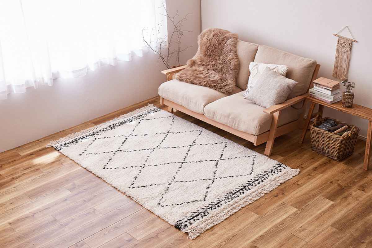 新品　セルコン　ベルギー製ロングマット ラグ HAGiHARA（萩原） ラグ ベルギー製 ウィルトンラグ BOHO ベニワレン