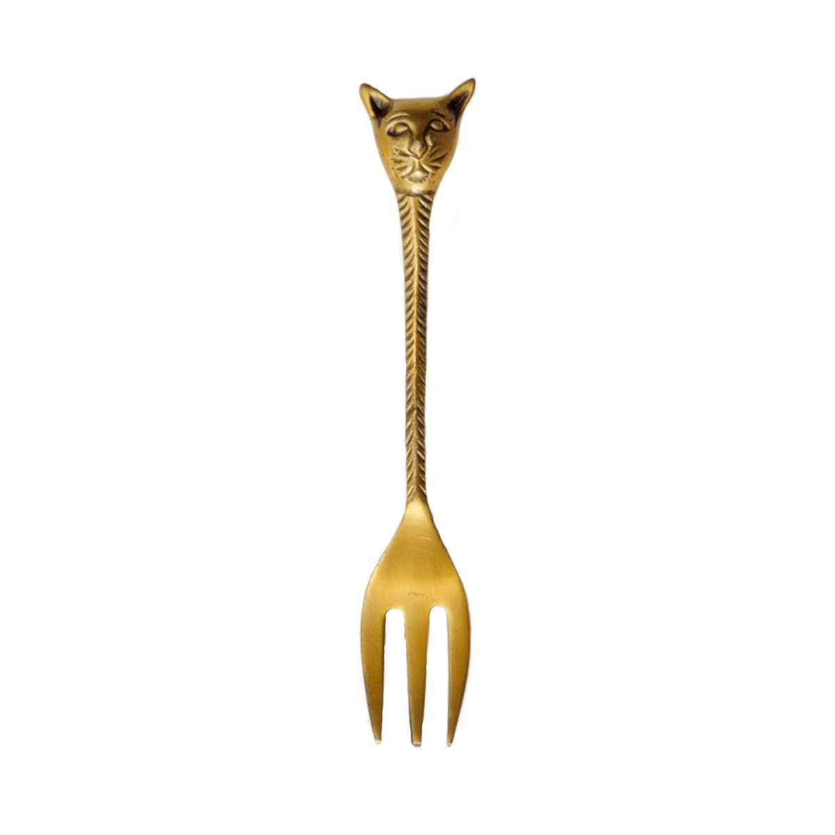 ケーキフォーク 12cm ブラスカトラリー キャットフェイス ブラス ケーキフォーク 12cm ブラスカトラリー キャットフェイス ブラス