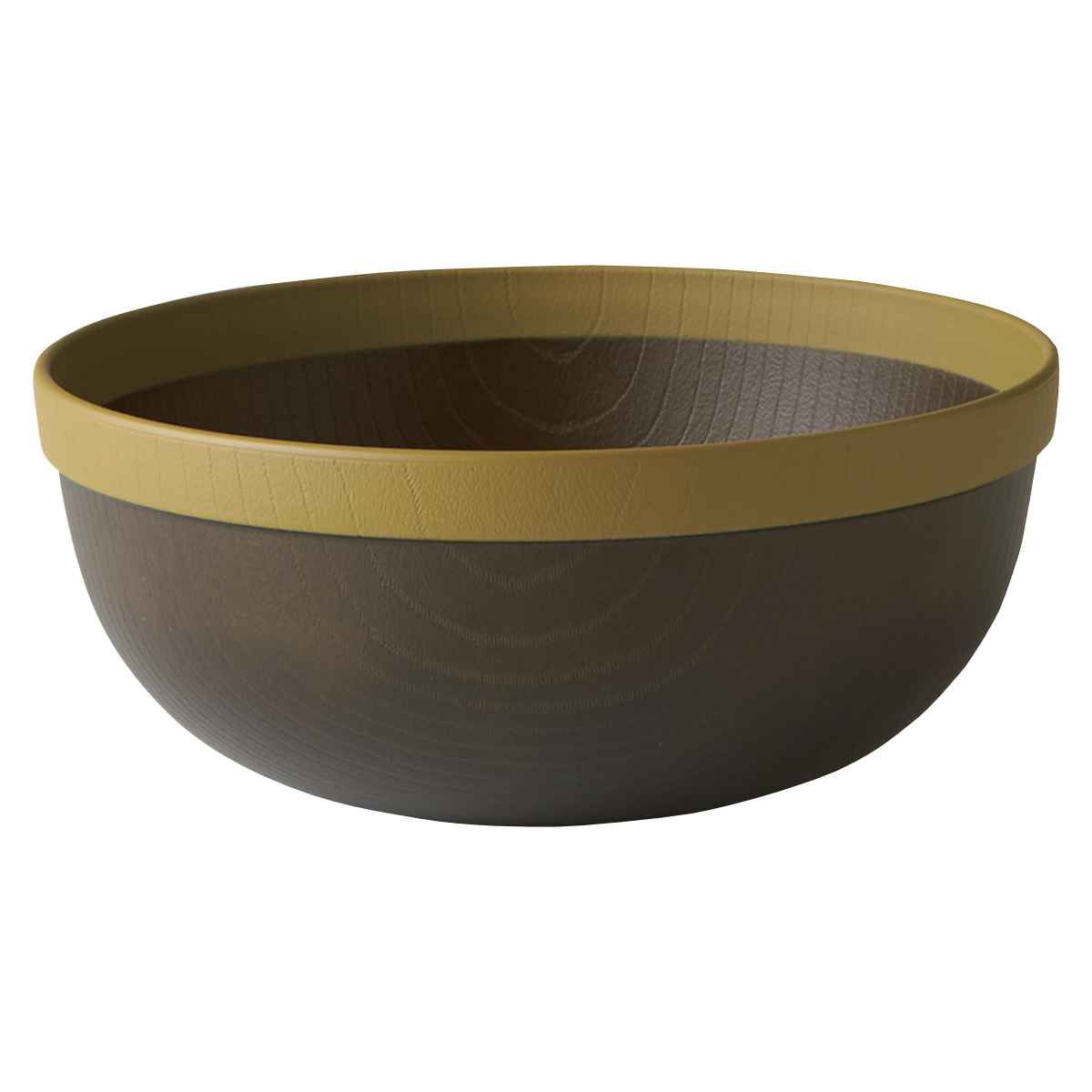 骨董７陶器の丸型ボウル 茶色と黒のグラデーション ボウル 18cm MUSUBI 山中塗 プラスチック ダークブラウン （ 食洗機