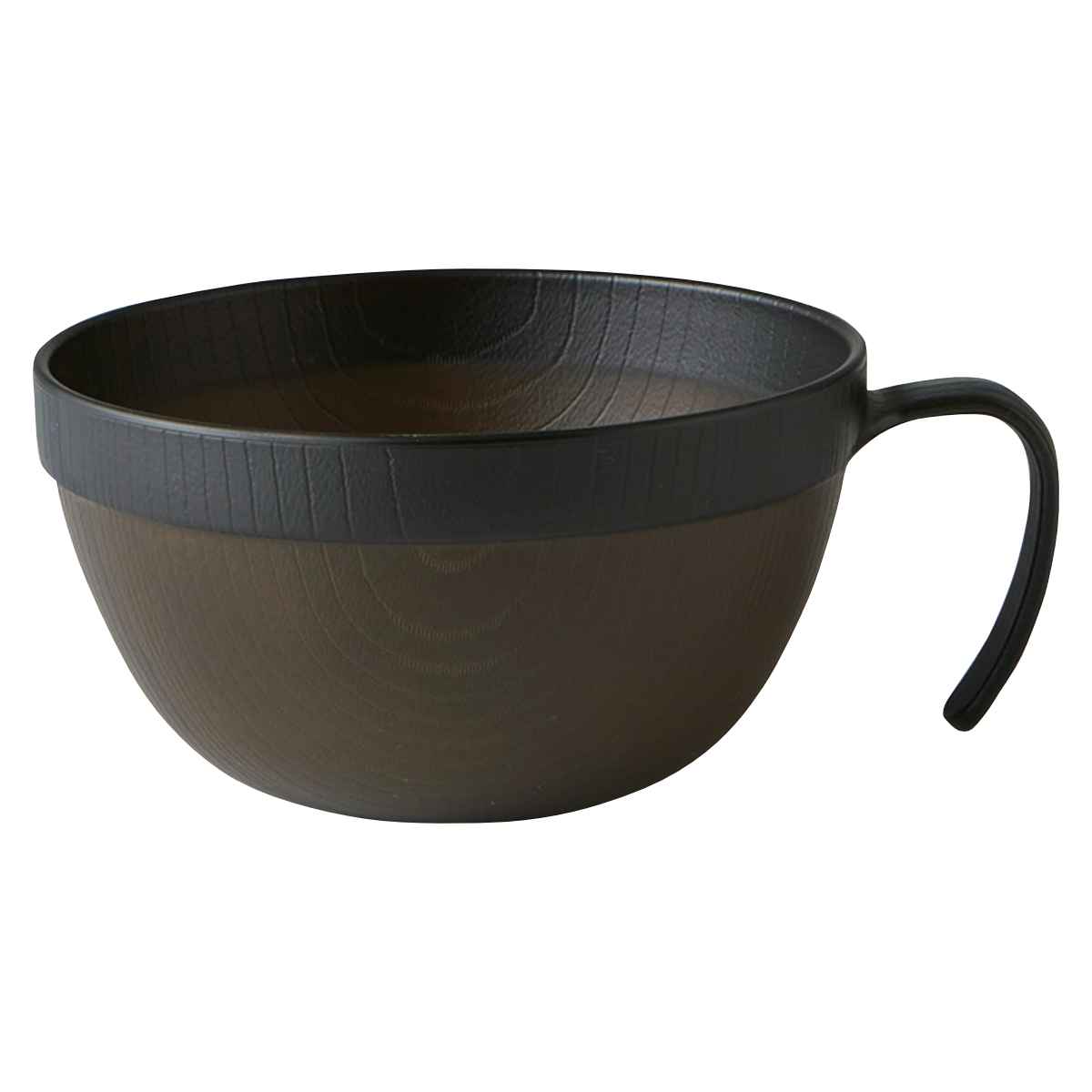 スープカップ 460ml MUSUBI 山中塗 プラスチック ダークブラウン