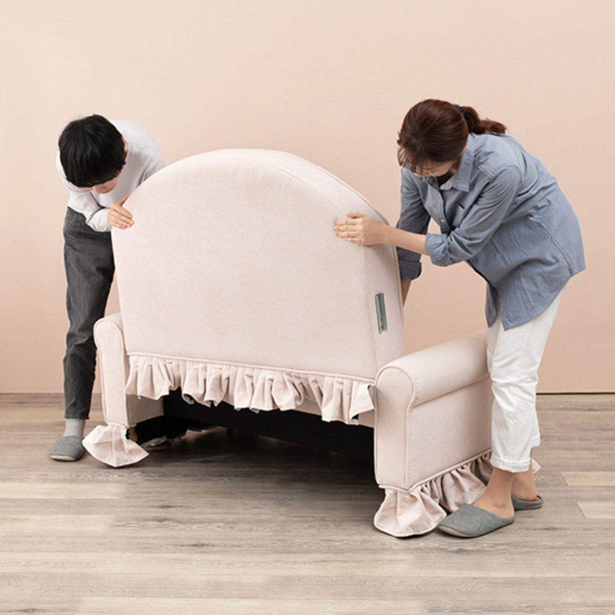 送料無料ソファ２人掛け 幅125cm ファブリック 姫系 ２Ｐソファ（1024） ソファ 2人掛け [幅125] 脚取り外し可能 Emel | ソファ | おしゃれな