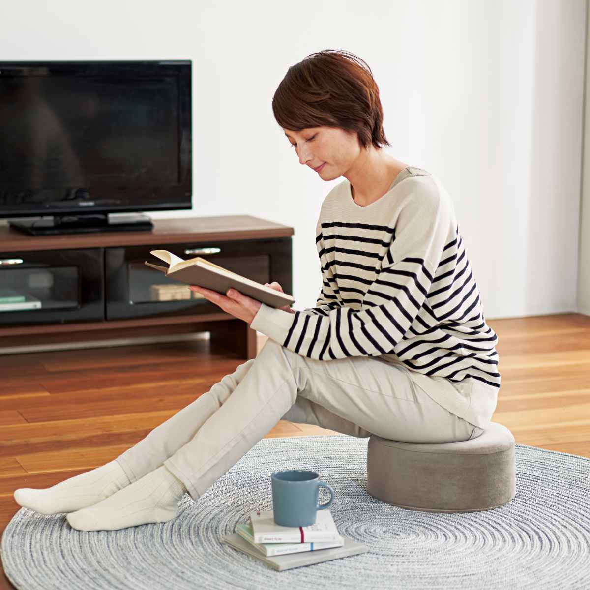 クッション アグリ ラウンドクッション 直径30cm （ フロアクッション