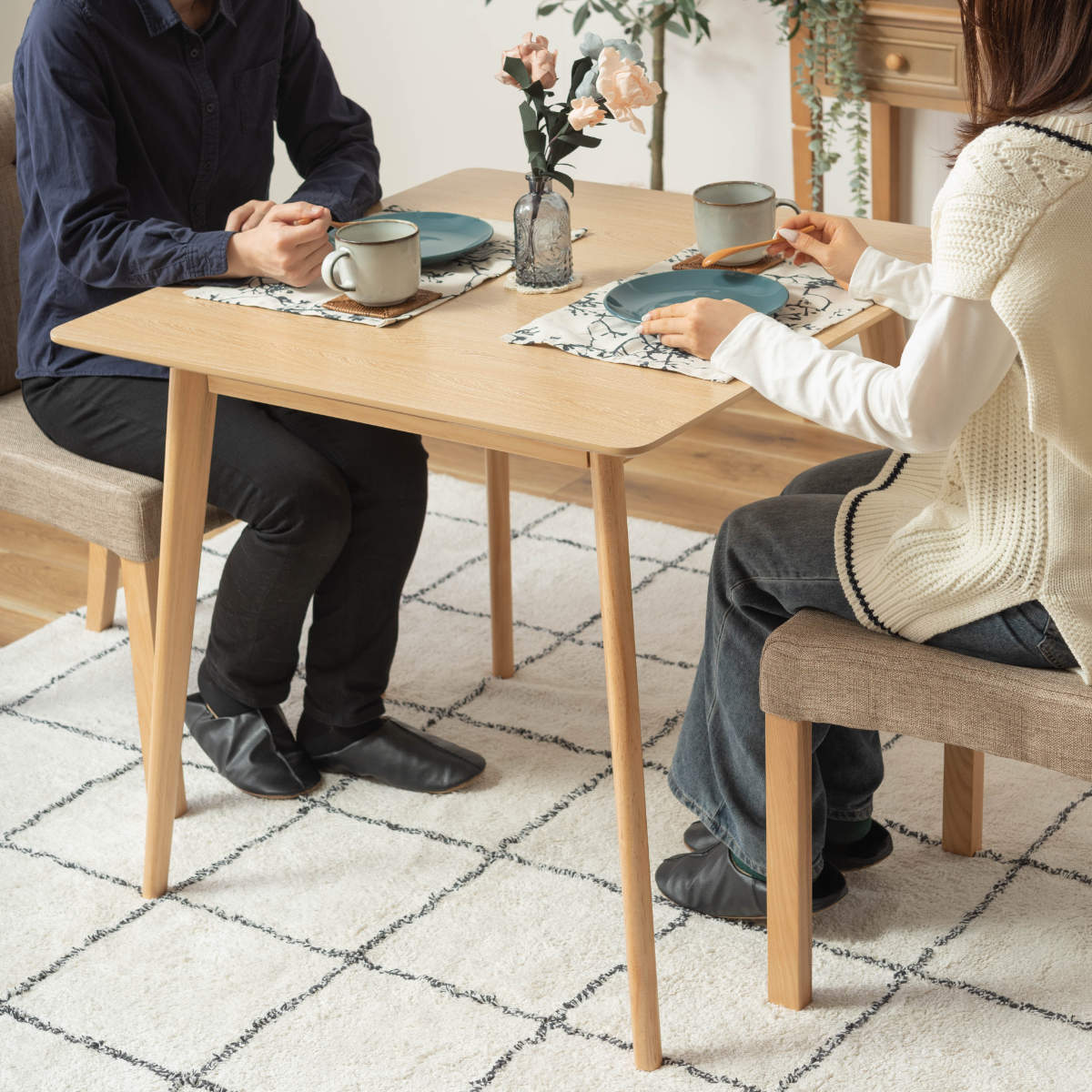 東谷 ダイニングテーブル 幅80cm 正方形 木目調 （ カフェテーブル