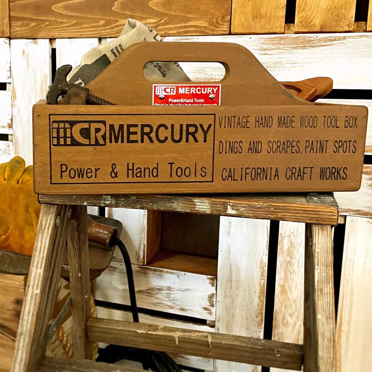 収納ボックス ウッドハンディツールボックス マーキュリー （ 幅33.8