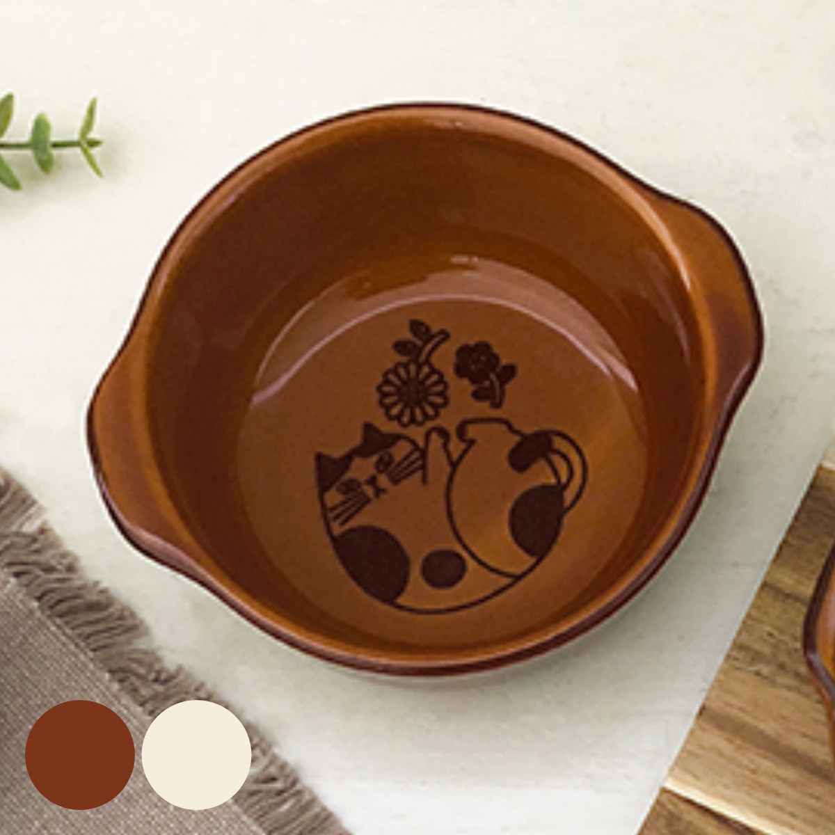 ココット 14cm フィーカ 陶器 萬古焼 （ 食洗器対応 電子レンジ対応