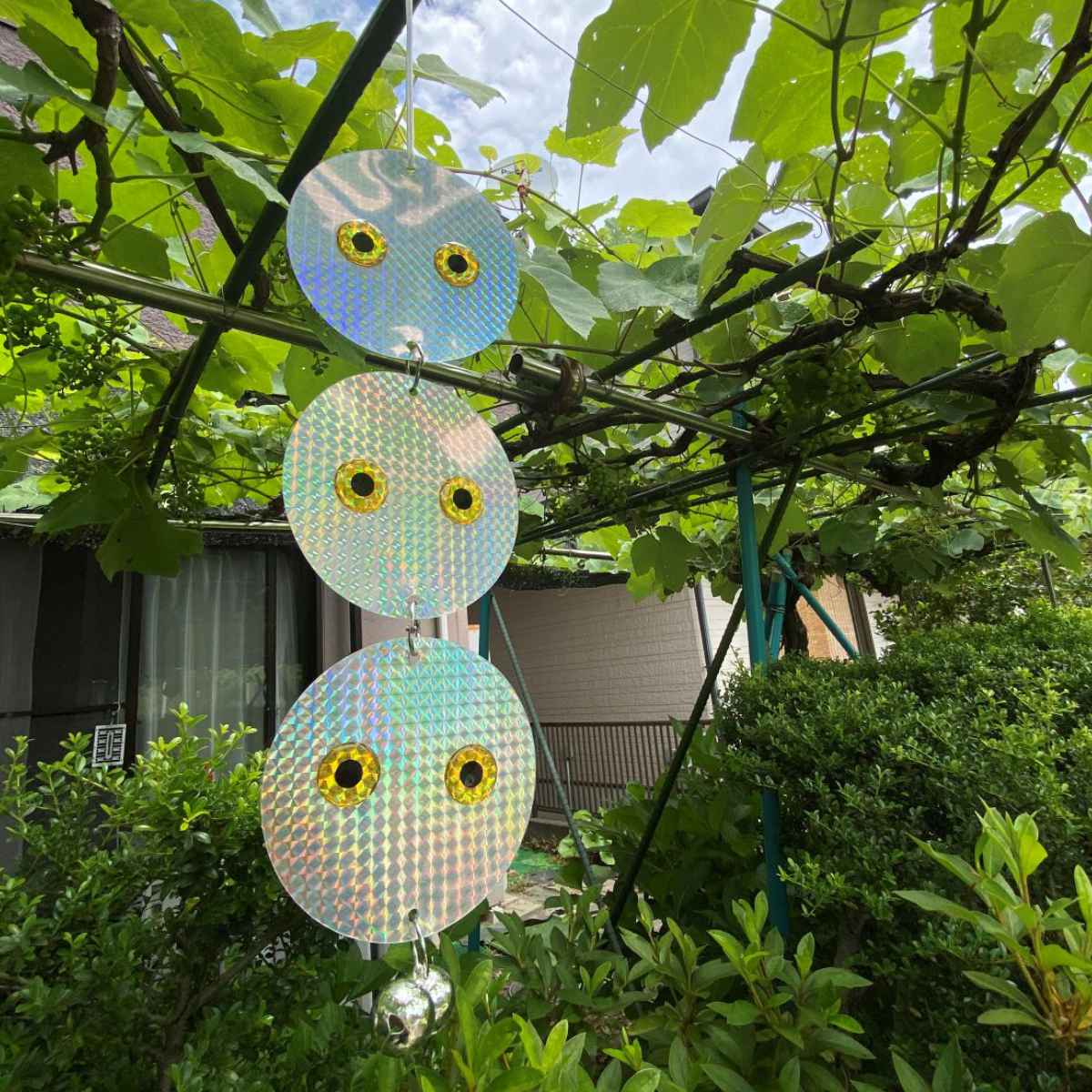 鳥よけ ピカット3兄弟 幅12×高さ41cm 吊り下げ （ 鳥除け 鳥害対策 鳥