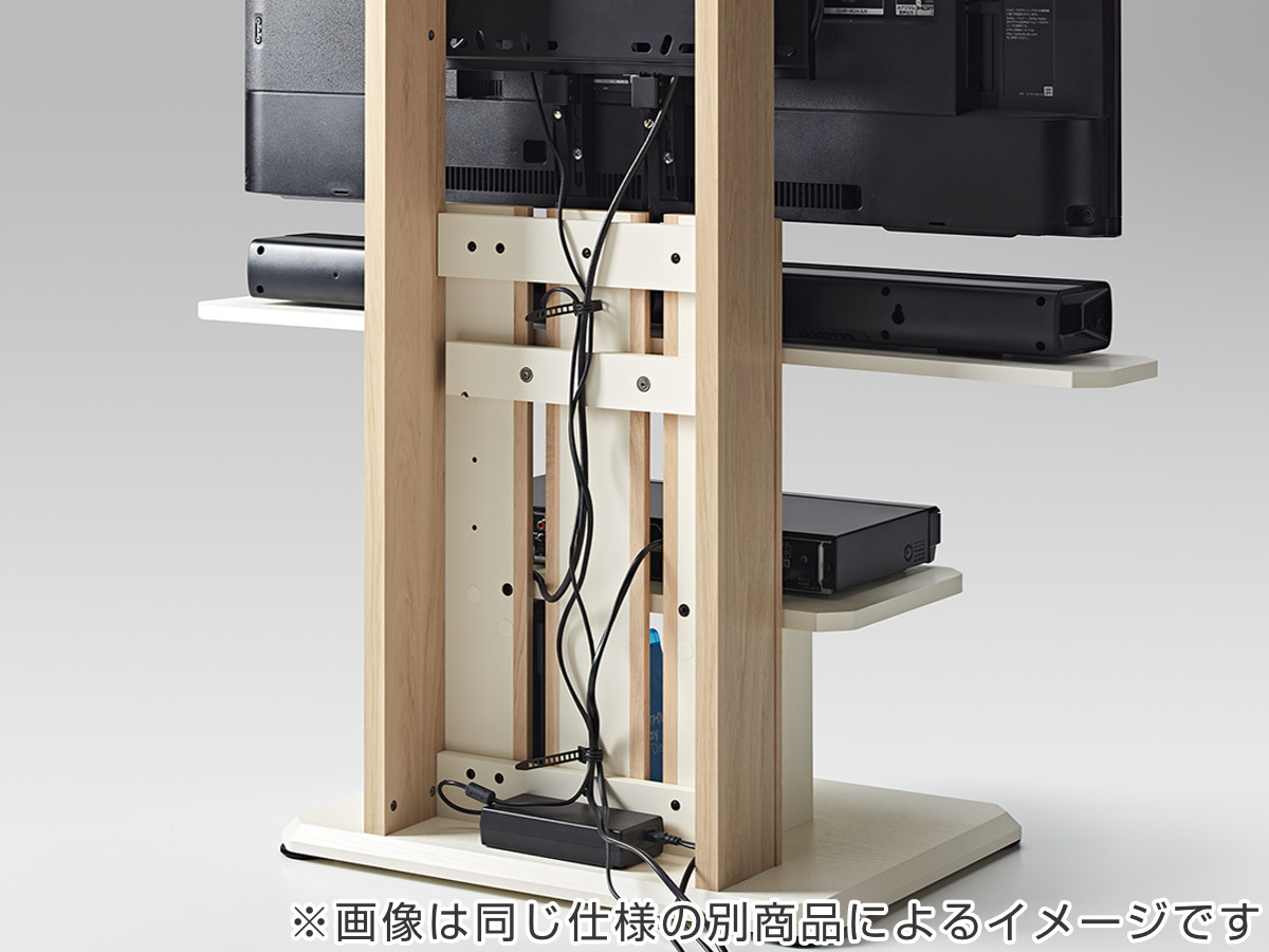 朝日木材加工 テレビ台 フロアスタンド 北欧風 キャスター付 77V型対応