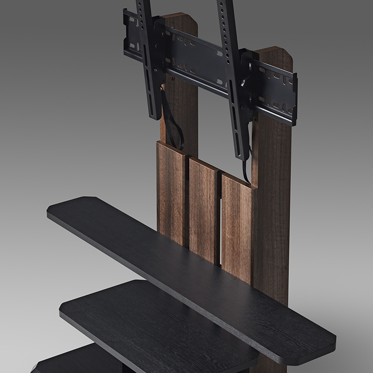 朝日木材加工 テレビ台 フロアスタンド 北欧風 キャスター付 77V型対応