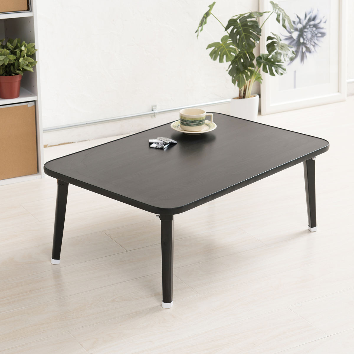 永井興産 折りたたみテーブル 幅75cm 木目調 （ ミニテーブル ロー