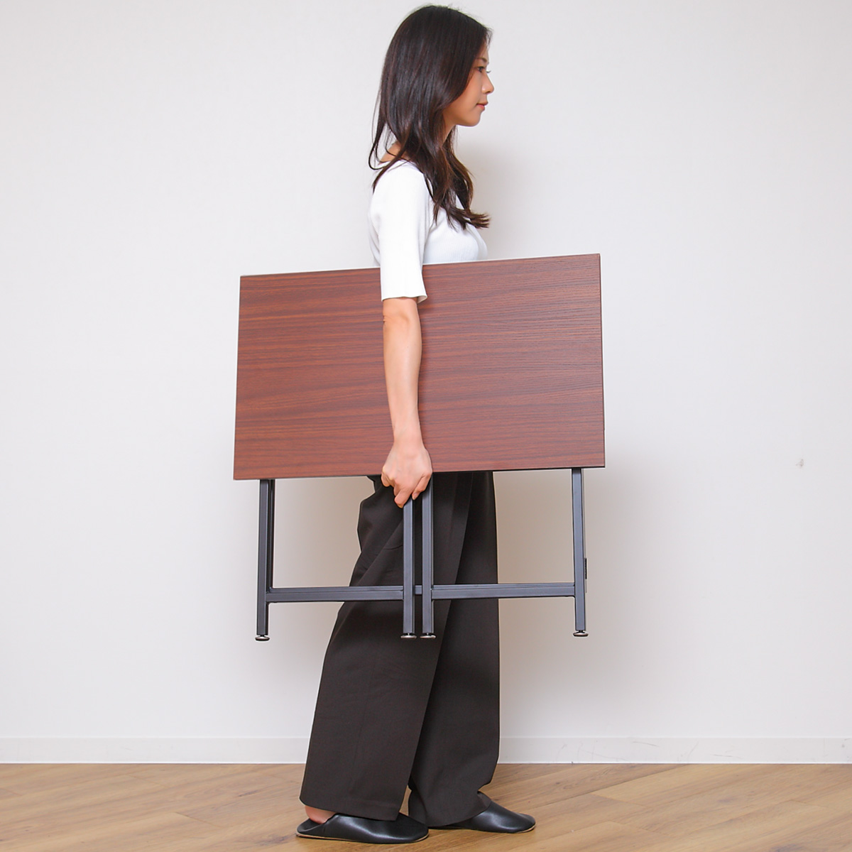 弘益 フォールディングデスク 幅70cm 折りたたみ 木目調 （ デスク 机