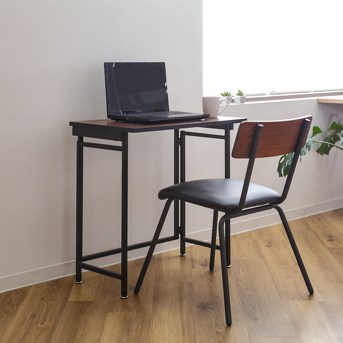 弘益 フォールディングデスク 幅70cm 折りたたみ 木目調 （ デスク 机