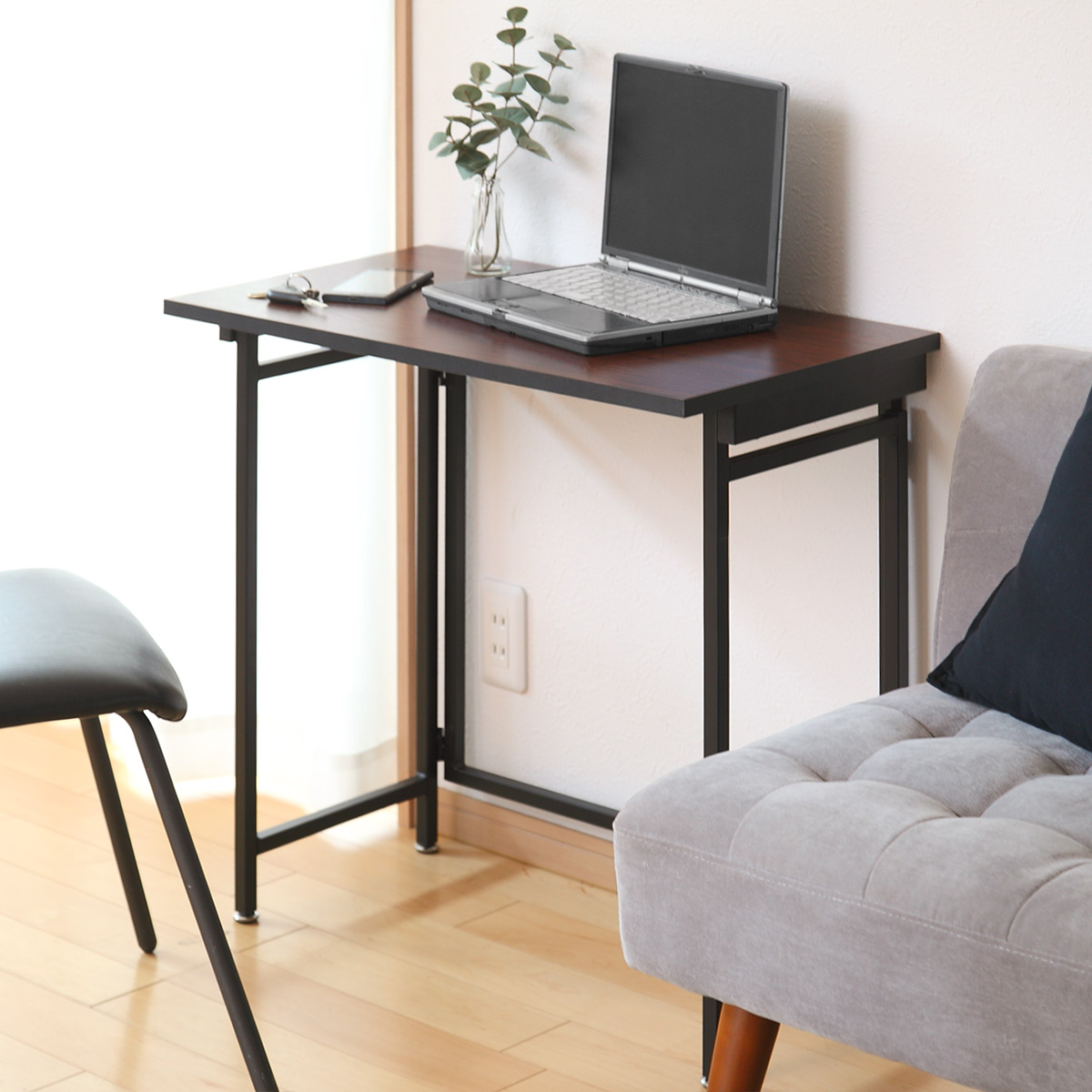 弘益 フォールディングデスク 幅70cm 折りたたみ 木目調 （ デスク 机