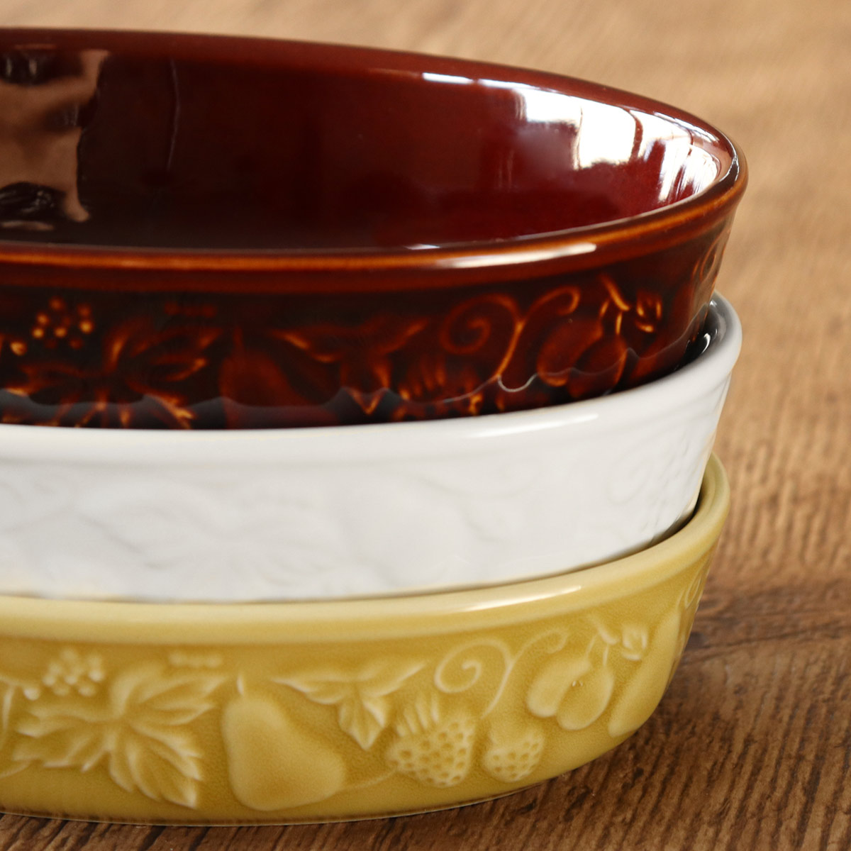 グラタン皿 一人用 19cm S 楕円 レリーフグラタン 陶器 （ 食洗器対応