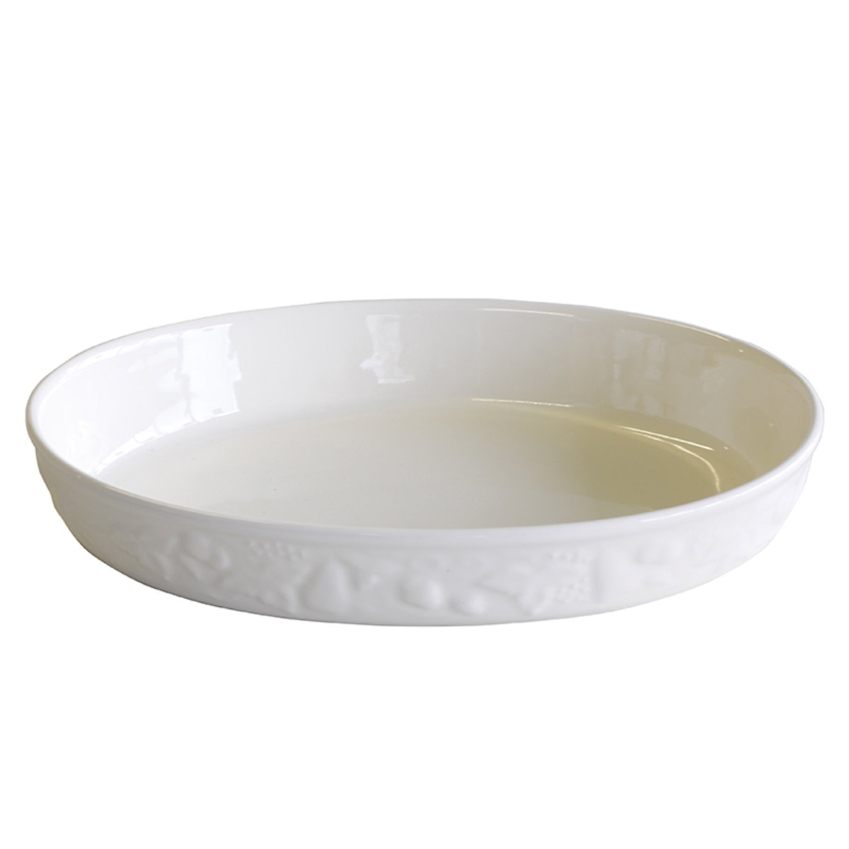 グラタン皿 30cm LL 楕円 レリーフグラタン 陶器 （ 食洗器対応 電子レンジ対応 オーブン対...