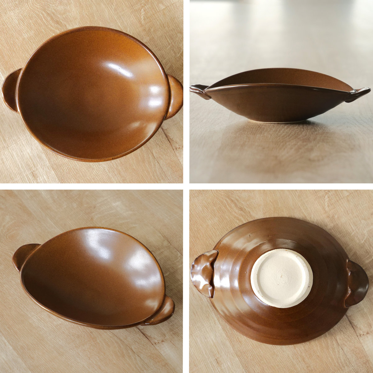 陶器製ブラウンプレート5枚セット　ARABIA製 プレート 22cm 耐熱 陶器 （ 食洗器対応 電子レンジ対応 オーブン対応