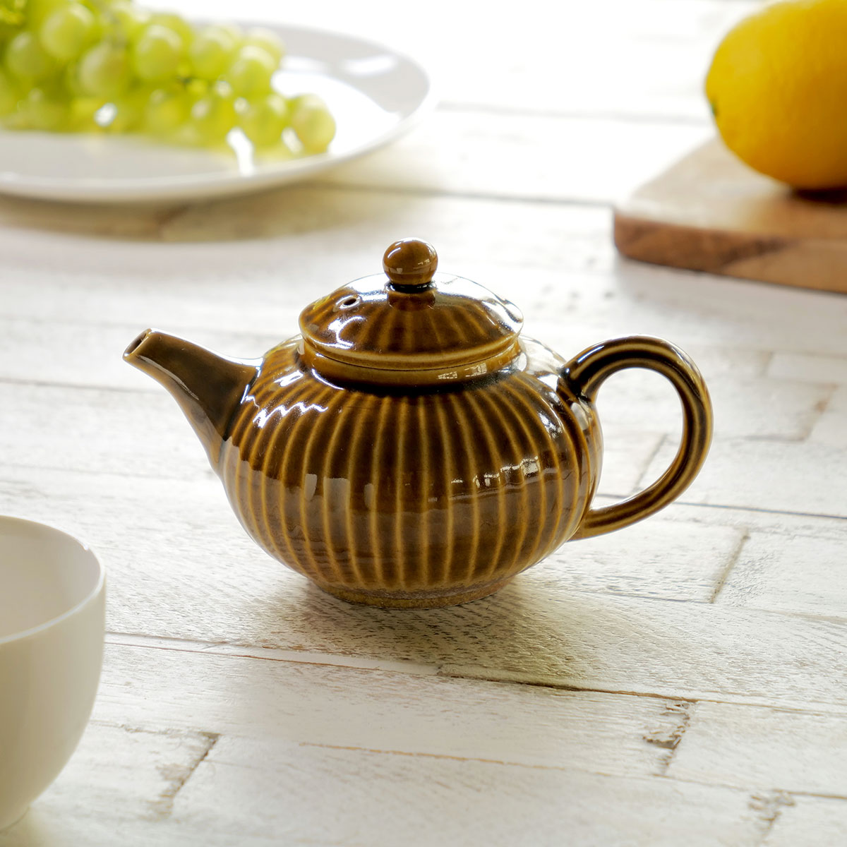 急須 350ml 炭化 粉引 陶器 萬古焼 （ きゅうす ティーポット 茶器