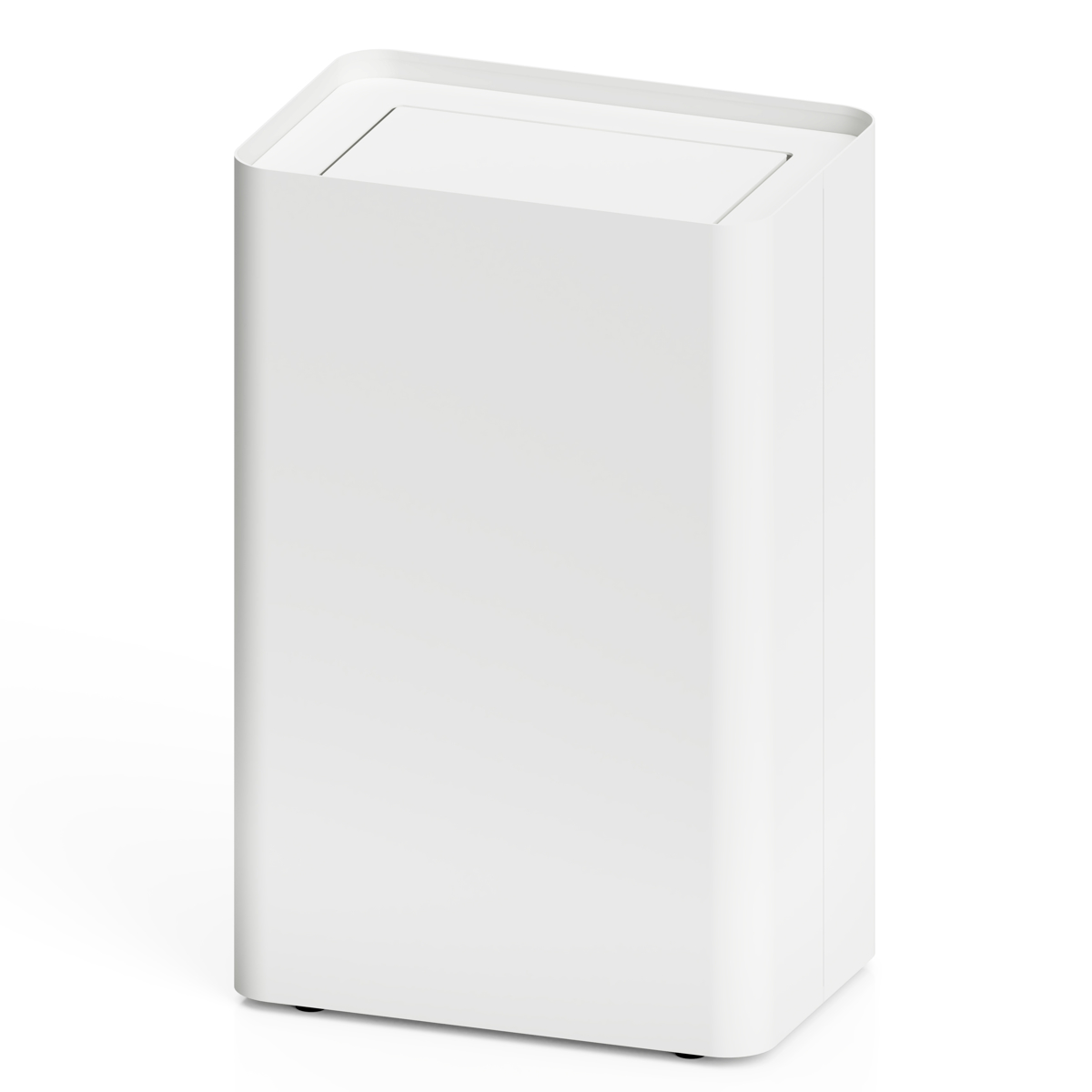 Pouvelle ホワイト ごみ箱 長方形 屋内用ゴミ箱 48L 回転蓋 ホワイト色 業務用ダストボックス 屑入