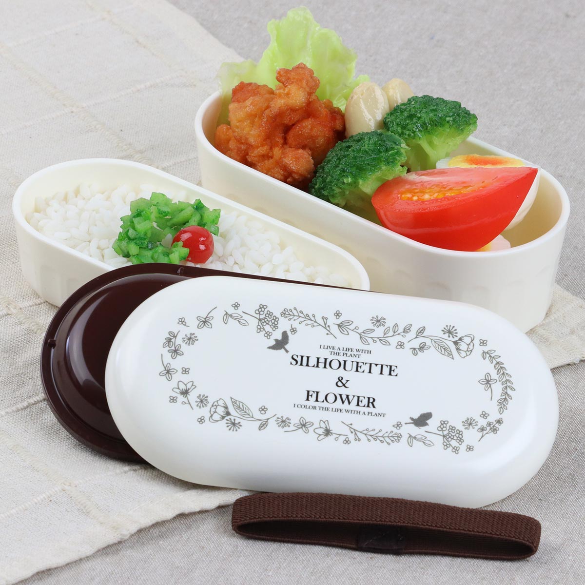 ナカノ 弁当箱 Potter 2段ランチボックス 640ml シルエットフラワー